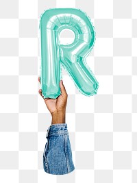 R png English alphabet, balloon uppercase letter on transparent background