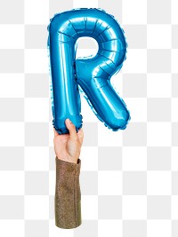 R png English alphabet, balloon uppercase letter on transparent background