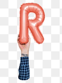 R png English alphabet, balloon uppercase letter on transparent background