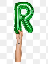 R png English alphabet, balloon uppercase letter on transparent background