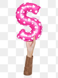 S png English alphabet, balloon uppercase letter on transparent background