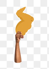 Hand holding png fried chicken, fast food, transparent background