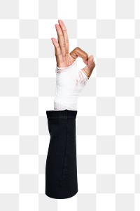 Okay png hand sign sticker, transparent background