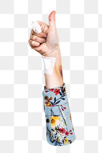 Thumbs up png hand sign sticker, transparent background