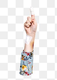 Hand pointing png index finger sticker, transparent background