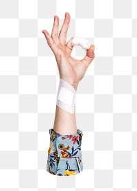 Okay png hand sign sticker, transparent background