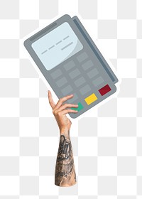 Credit card machine png sticker, transparent background