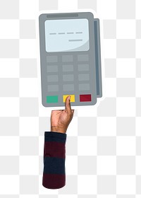 Credit card machine png sticker, transparent background