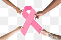 Pink ribbon png sticker, breast cancer awareness, transparent background