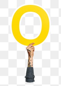 O png English alphabet, hand holding uppercase letter, transparent background