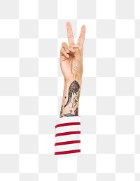 Peace png hand sign, transparent background