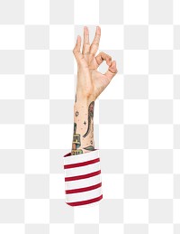 Okay png hand sign, transparent background