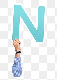 N png English alphabet, hand holding uppercase letter, transparent background