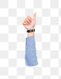 Thumbs up png hand sign, transparent background