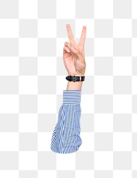 Peace png hand sign, transparent background