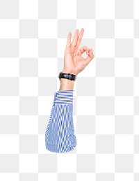 Okay png hand sign, transparent background