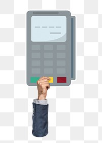 Credit card machine png sticker, transparent background