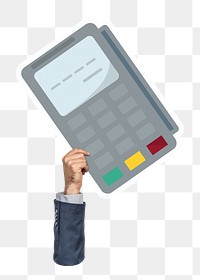 Credit card machine png sticker, transparent background