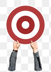 Hand holding png target icon clipart, transparent background