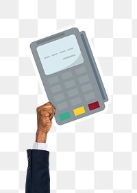 Credit card machine png sticker, transparent background