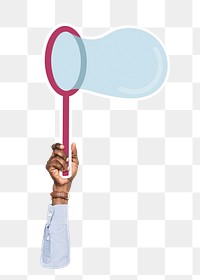 Hand making png soap bubble clipart, transparent background