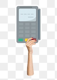 Credit card machine png sticker, transparent background