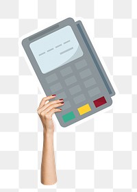 Credit card machine png sticker, transparent background