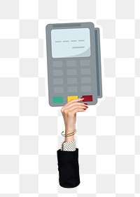 Credit card machine png sticker, transparent background