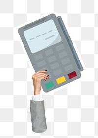 Credit card machine png sticker, transparent background