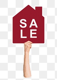 House for sale png sign sticker, transparent background