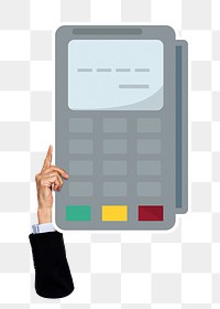 Credit card machine png sticker, transparent background