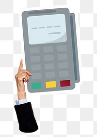 Credit card machine png sticker, transparent background