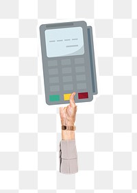 Credit card machine png sticker, transparent background