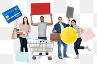 Shopping png element, transparent background