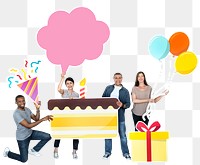 Birthday party png element, transparent background