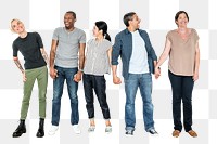 Diverse people png element, transparent background