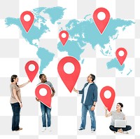 Location pin png element, transparent background