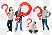 Question mark png element, transparent background