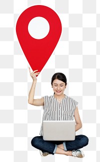 Location pin png element, transparent background