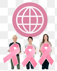 Breast cancer awareness png element, transparent background