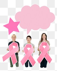 Breast cancer awareness png element, transparent background