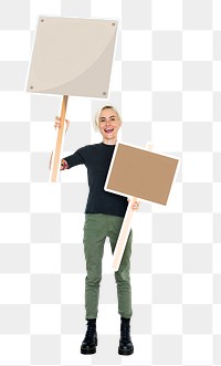 Protest sign png element, transparent background