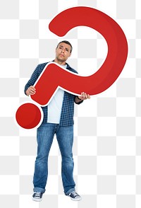 Question mark png element, transparent background