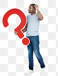 Question mark png element, transparent background