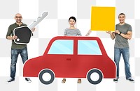 Selling car png element, transparent background