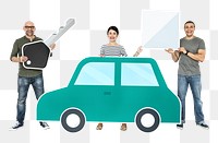 Selling car png element, transparent background