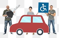 Handicap friendly car png element, transparent background