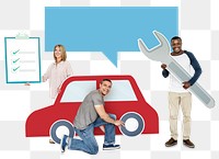 Car checkup png element, transparent background