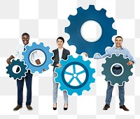 Business gears png element, transparent background