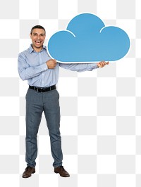 Cloud network png element, transparent background